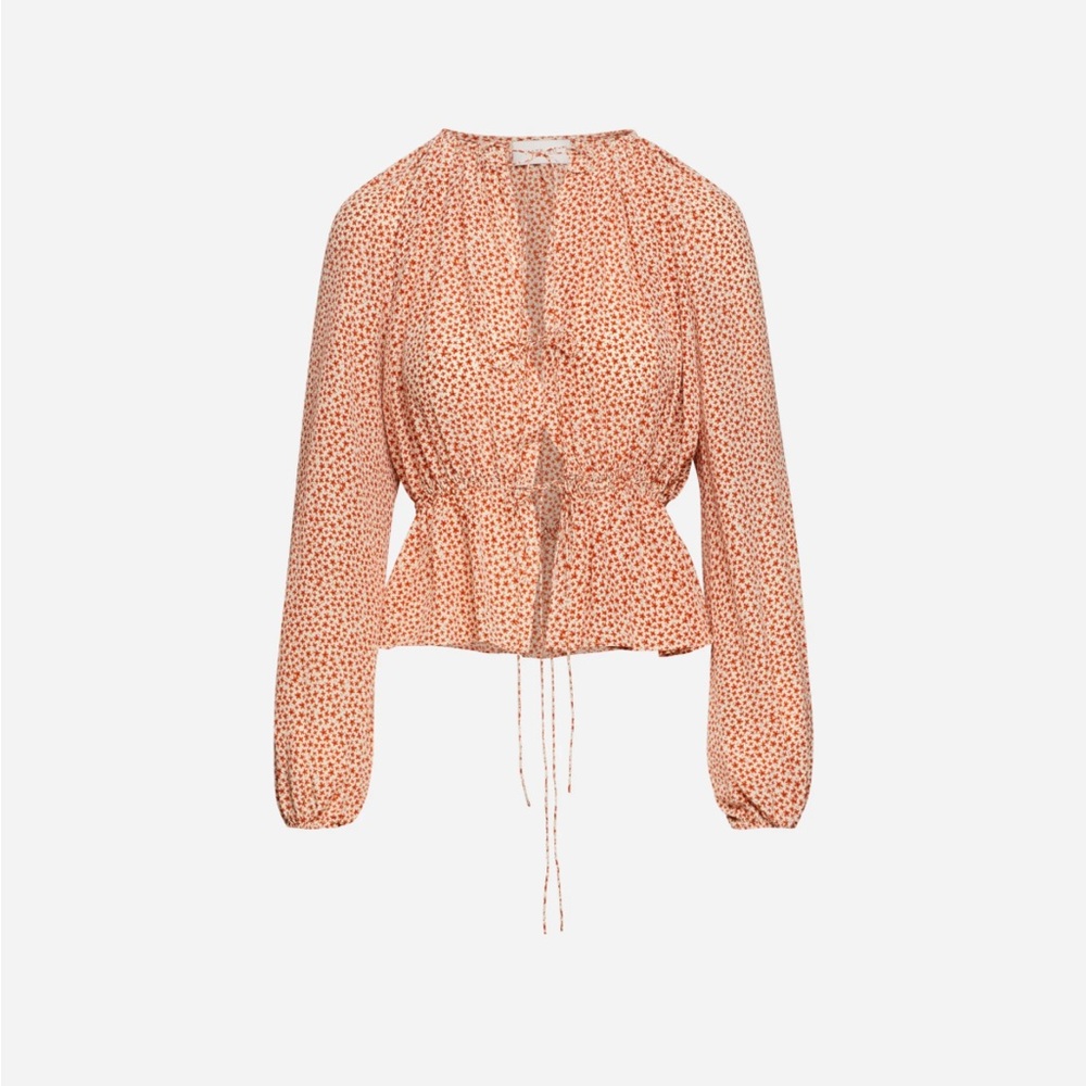 Matteau Tie Front Silk Blouse